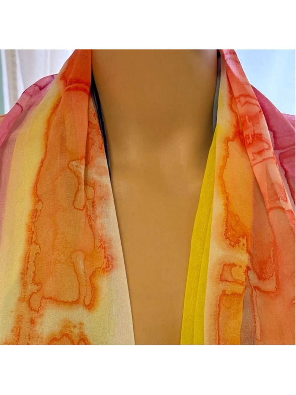 MELAROSA ITALY NWT ARTIST NUMBERED HAND PAINTED RAINBOW SORBETTO TUNIC W/ SCARF - Picture 7 of 14